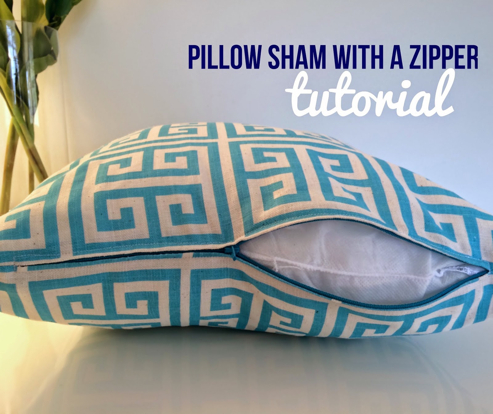 E. Olsen Designs Pillow Sham with a Zipper Tutorial