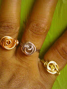 Wire Swirl Rings Gold, Silver.Copper