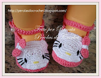 Sapatinho de croche Hello Kitty