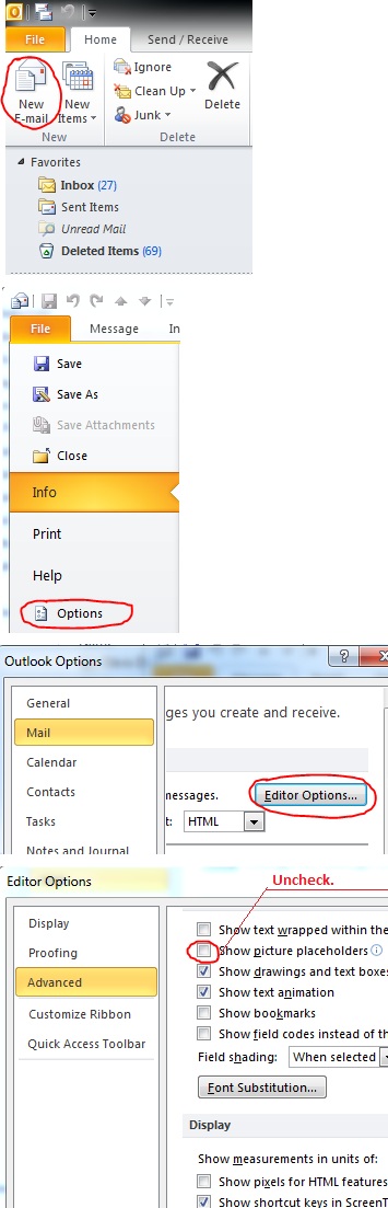 OUTLOOK 2010 WILL NOT LOAD visual data 2