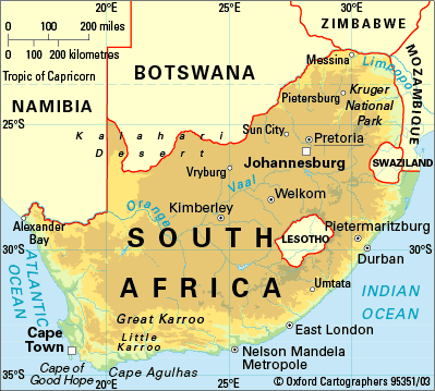 Harta e Afrikës së Jugut Harta e Afrikës së Jugut