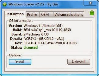Windows 7 Loader 2.2.2 By Daz