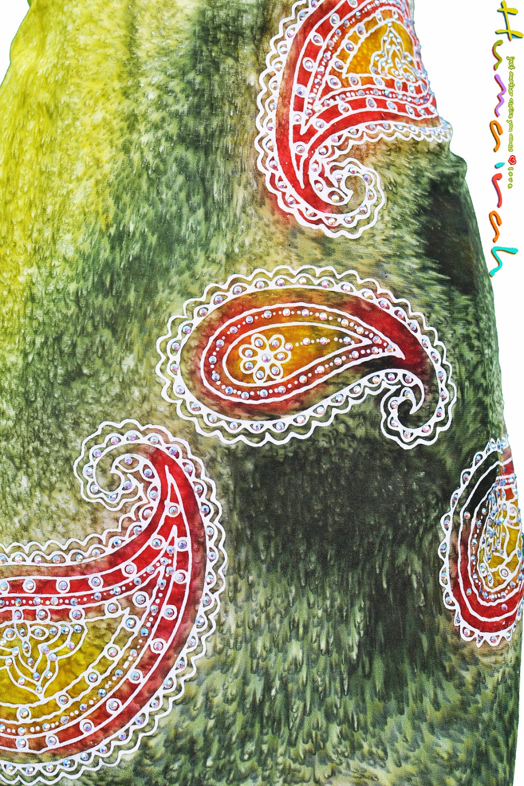 Batik Sutera Terengganu - Blue Flower Motif Exclusive