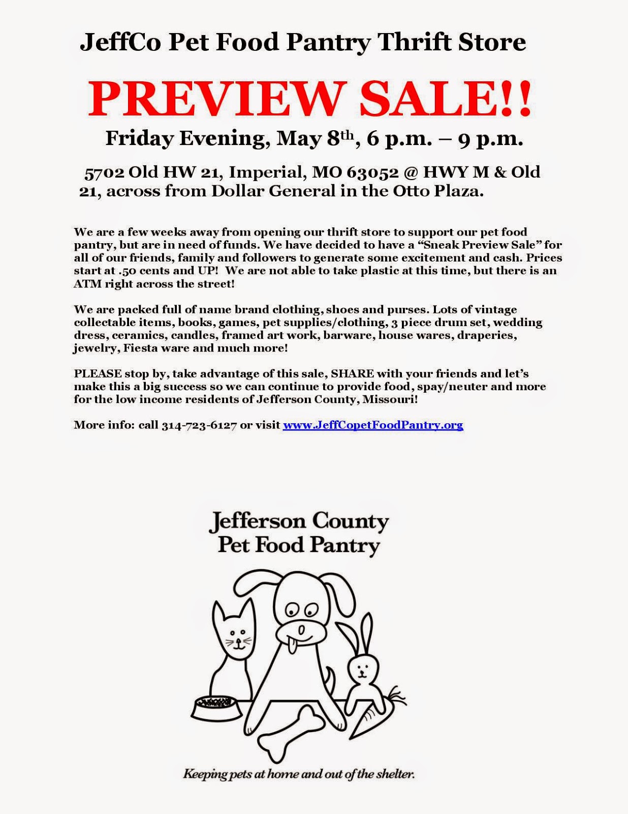 Jefferson County Pet Food Pantry May 2015