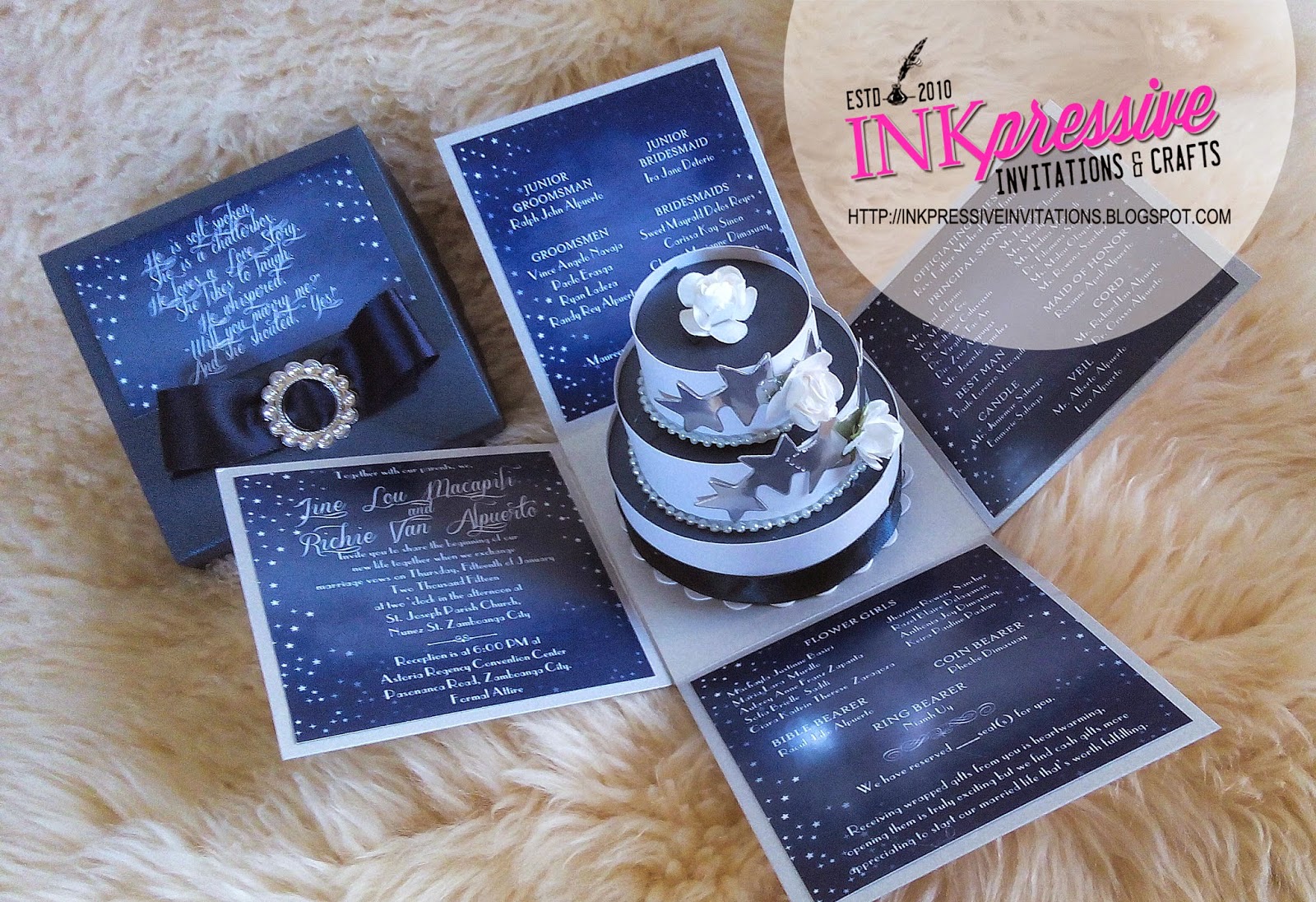 starry night wedding invitations