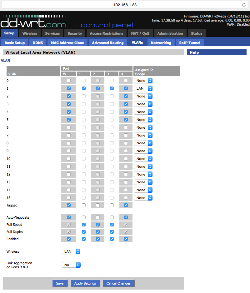 David Crumpton's Blog Home VLAN Trunking with OpenWRT and DDWRT