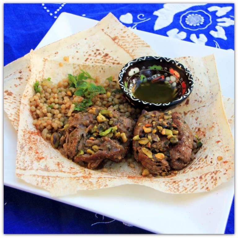 Lamb Kofta with Israeli Couscous Pilaf