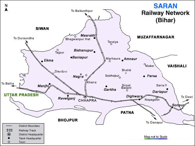 Map Of Saran District Bihar Rail-Map-India: Saran_Railway_Map