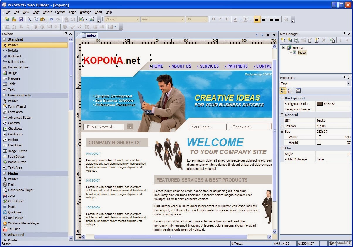 wysiwyg web builder mac