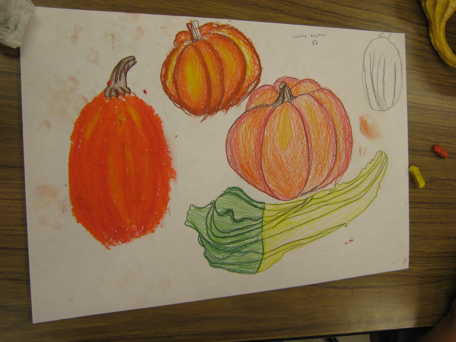 Contour Line Drawing Pumpkin : Art in the middle school pumpkins everywhere
