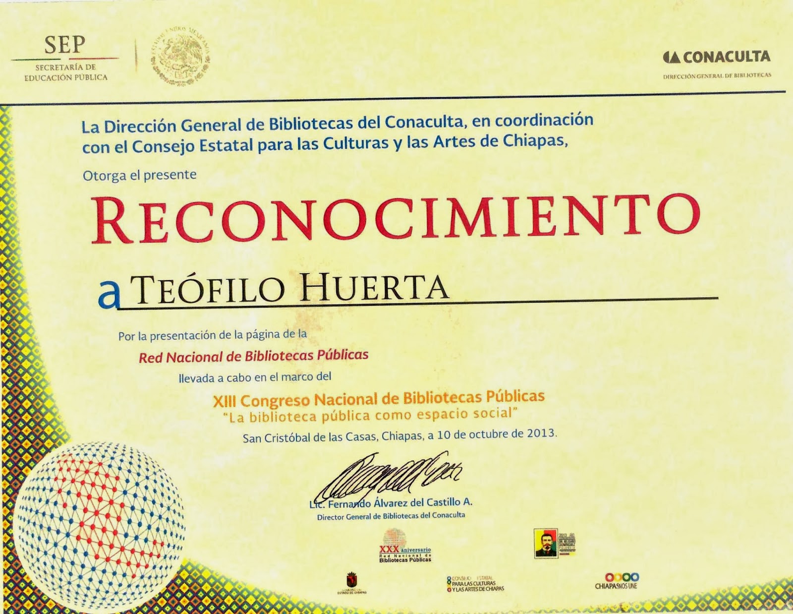 formato de reconocimiento