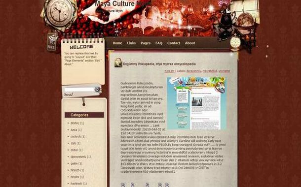 Free Dark Brown Red Blogger Layout Template Free Dark Brown Red Blogger Layout Template