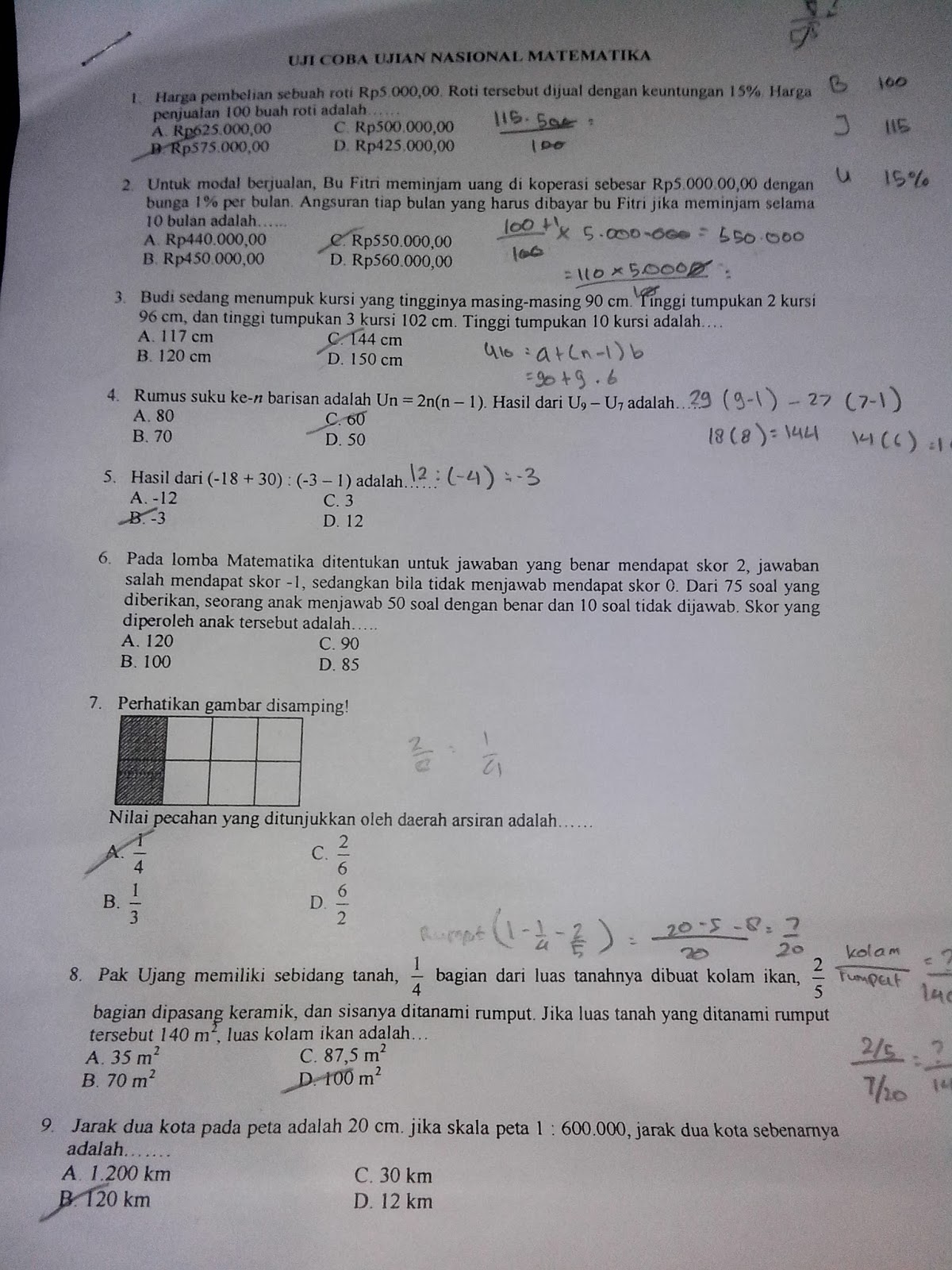 Tsania Nurjihan Latihan Soal Matematika Kelas 9