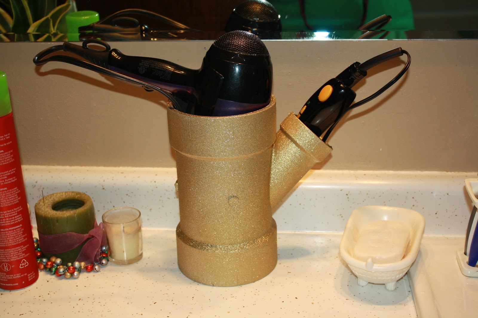 Once Upon a Family PVC Pipe Hairdryer Holder