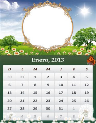 Fotocalendario del mes de enero del año 2013