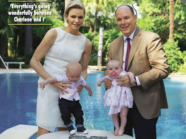 Prince Albert of Monaco and Princess Charlene of Monaco posed for photos with their twins Gabriella and Jacques