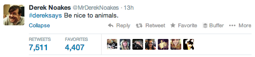 Derek Says Be Nice to Animals Mr Derek Noakes