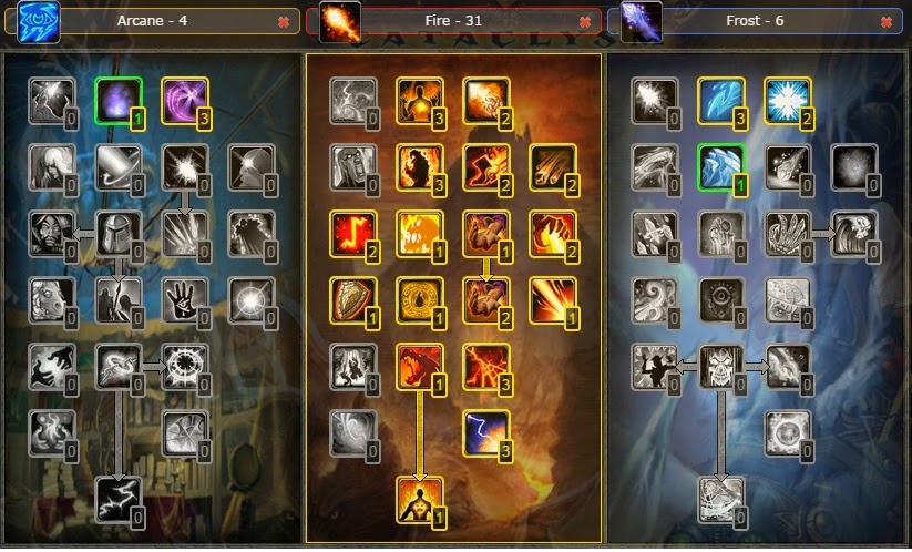 PVP Fire mage talent & glyphs guide WOW cataclysm 4.3.4.