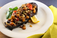 Eggplant Stuffed with Lamb and Chickpeas