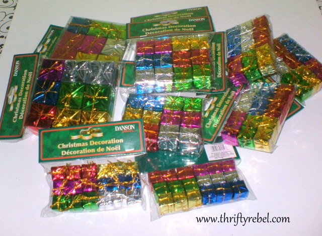 Dollar Store Christmas Tree of Presents - Thrifty Rebel Vintage