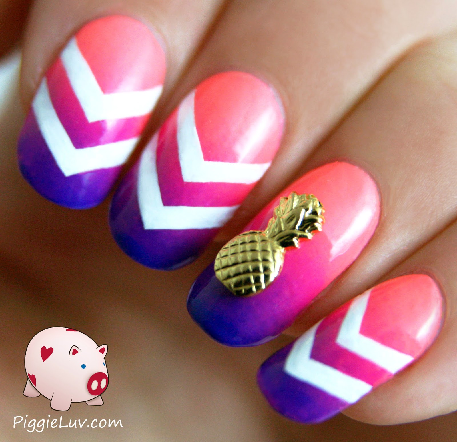 Piggieluv Mani Swap Neon Chevron Nails I Did A Mani Swap With Lady Gorgeous Nails The Lovely And Talented Reireishnailart On Instagram She Picked One Of My Manis To Recreate