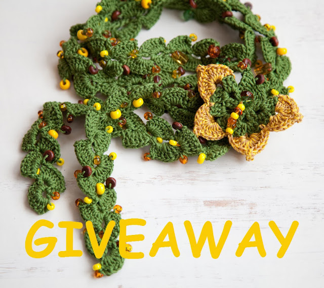 Giveaway- Crochet Lariat with Butterfly Brooch