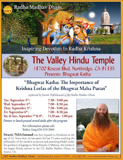 Jagadguru Kripalu Ji Maharaj's preacher, Swamiji's lecture in Northridge, California