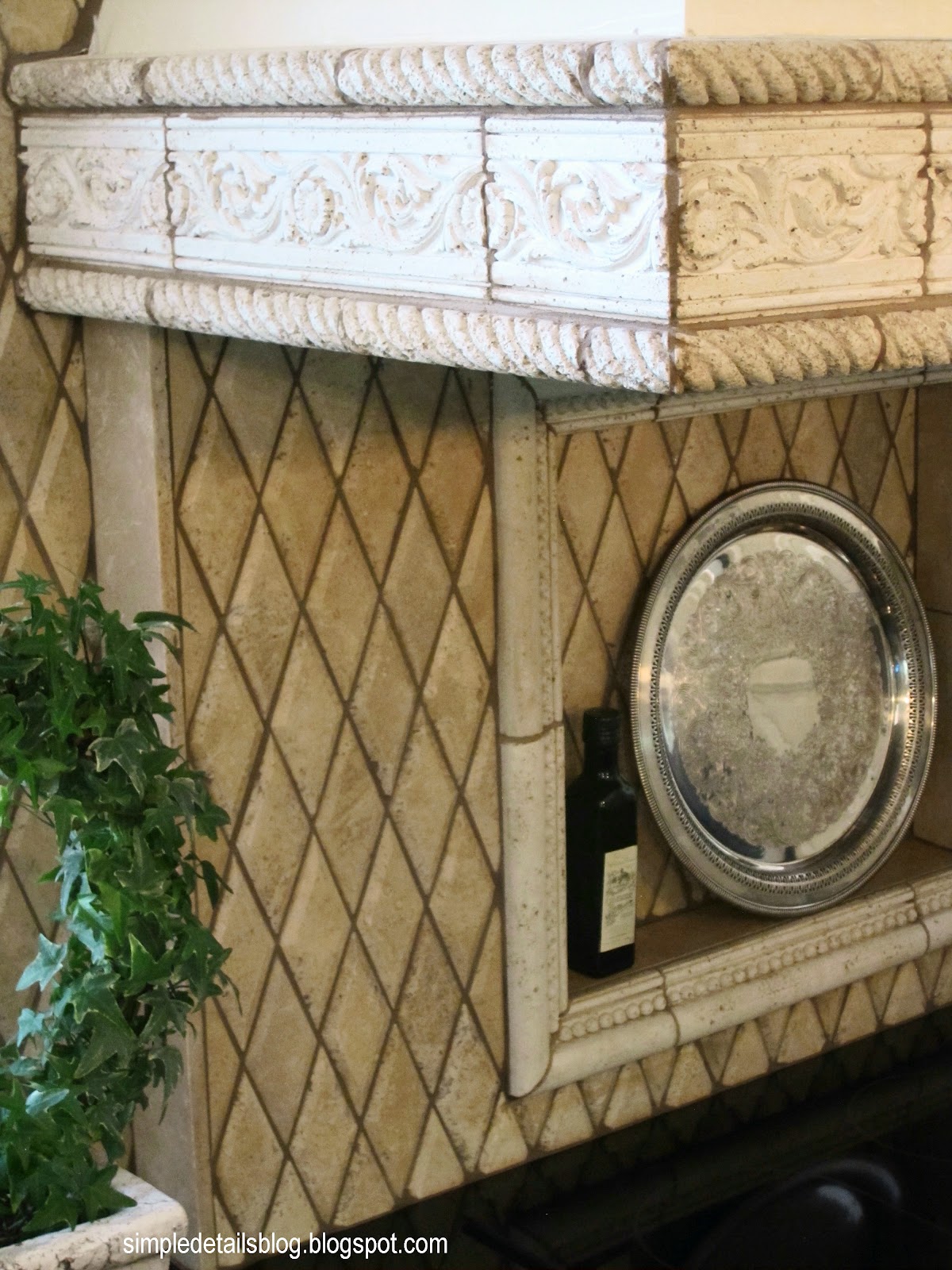 Home depot kitchen cabinets in stock Beveled harlequin tiles lend a rustic texture, I took them to ceiling