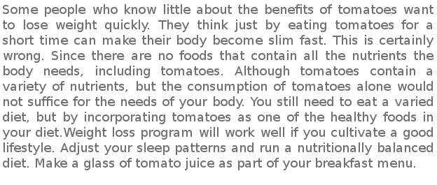 Tomatoes Weight Loss Benefits