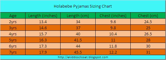 ekiddoscloset measurement chart jumping bean size chart