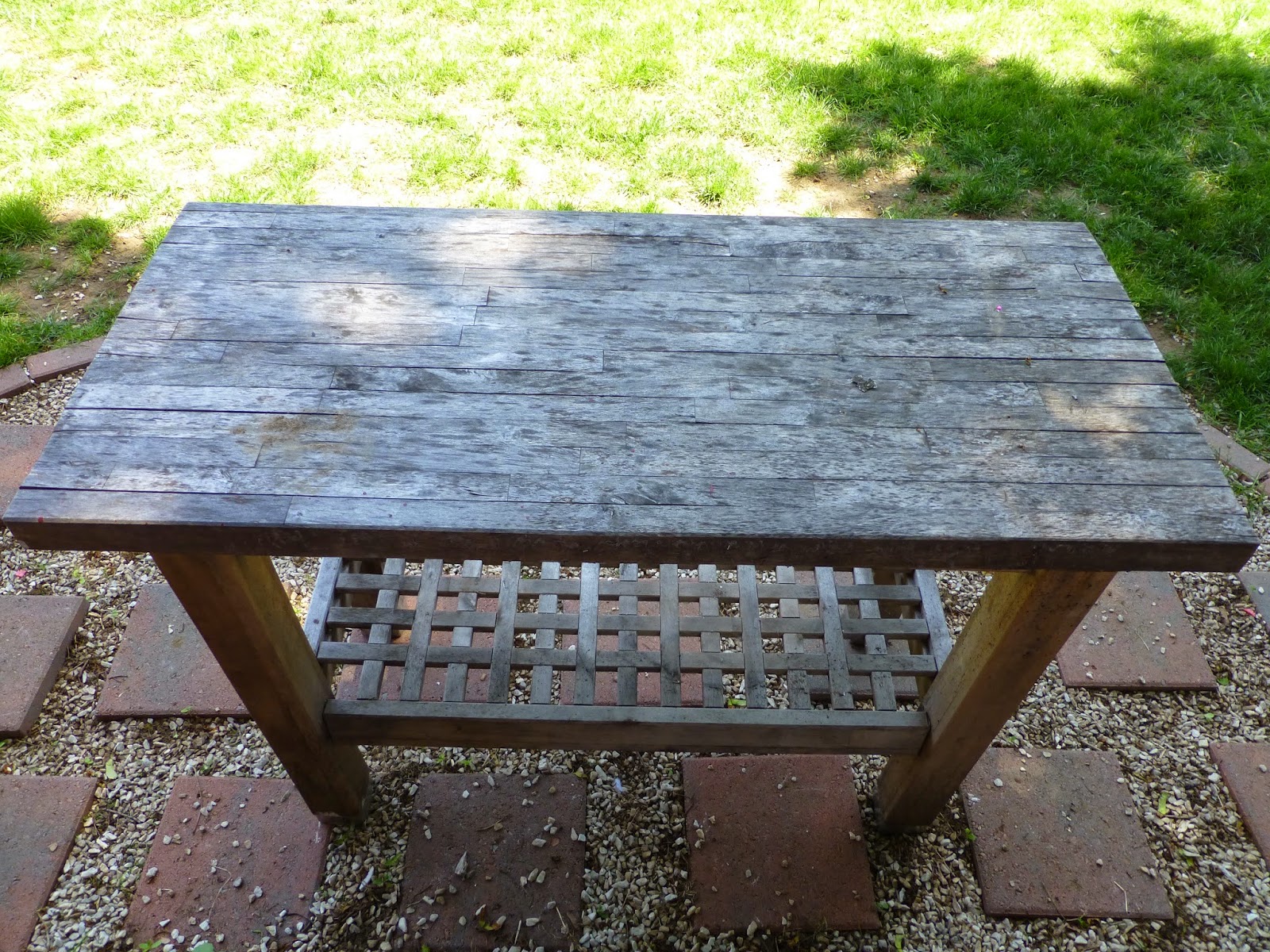 Barnwood and Bangles Bringing Life Back into this Outdoor Work Table