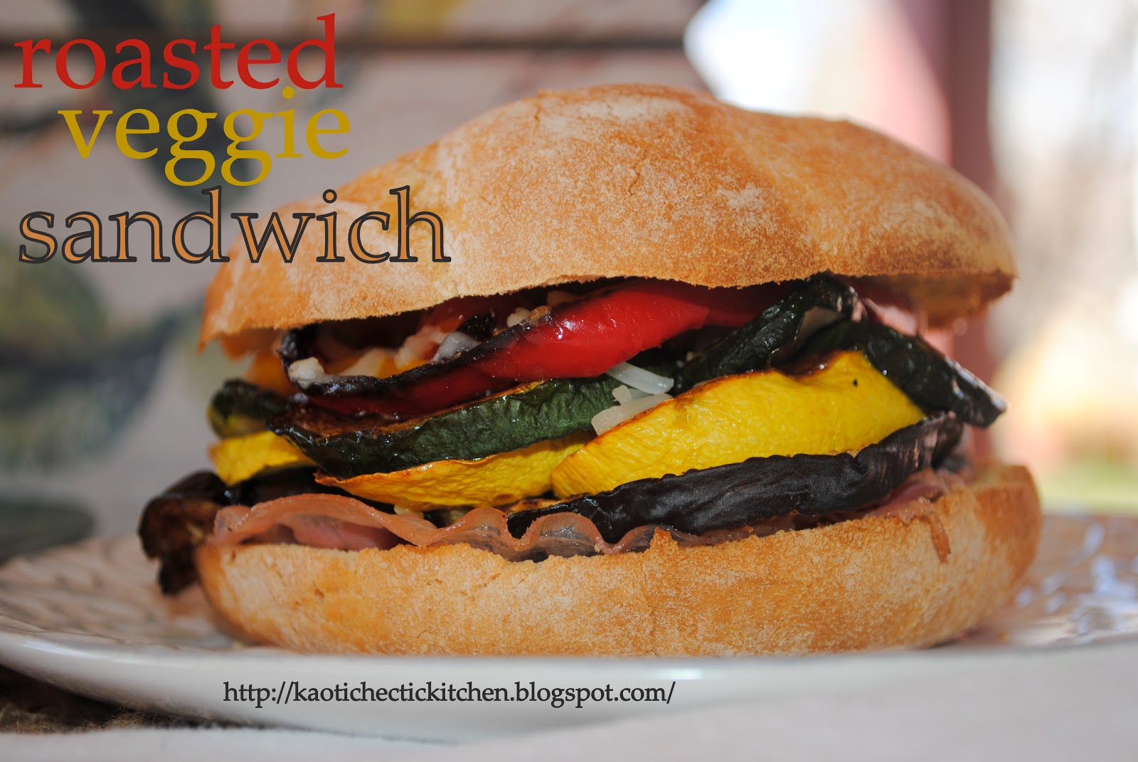roasted veggie sandwich with garlic mayo..