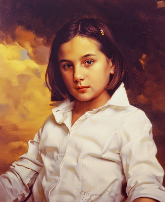 Pinturas de niñas en oleo. Pintor Nikolai Shuryguin (Kimry  Rusia).