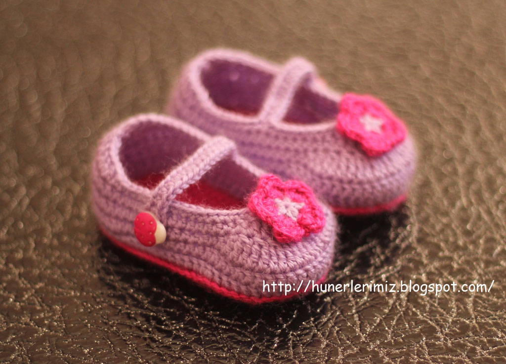 H?nerlerimiz: Crocheted Baby Booties Tutorial - T?? ??i ...
