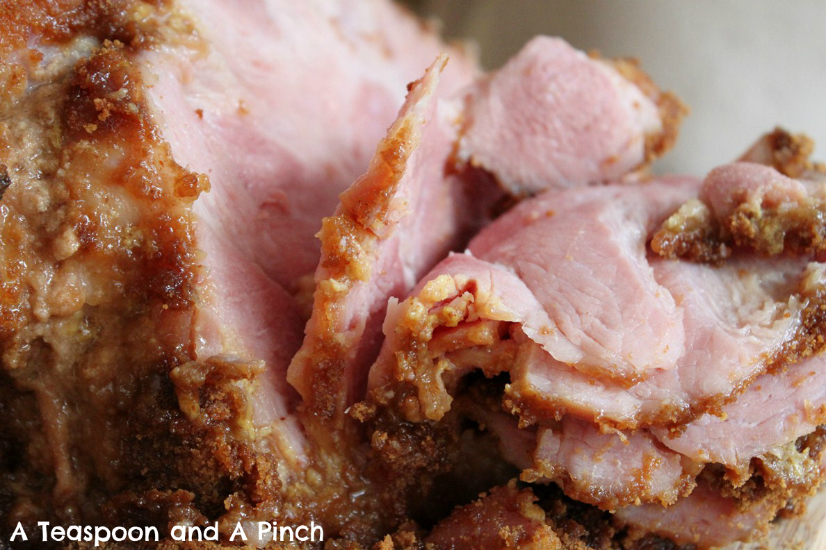 A Teaspoon and A Pinch Bourbon Gingersnap Ham (Alton Brown's City Ham)