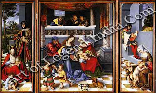 The Torgau Altarpiece (1509)The balanced composition of this painting, also known as The Altarpiece of the Holy Kinship, may well have been derived from Italian Renaissance works which Cranach undoubtedly saw on his visit to the Netherlands. The Torgau Altarpiece (1509)The balanced composition of this painting, also known as The Altarpiece of the Holy Kinship, may well have been derived from Italian Renaissance works which Cranach undoubtedly saw on his visit to the Netherlands.