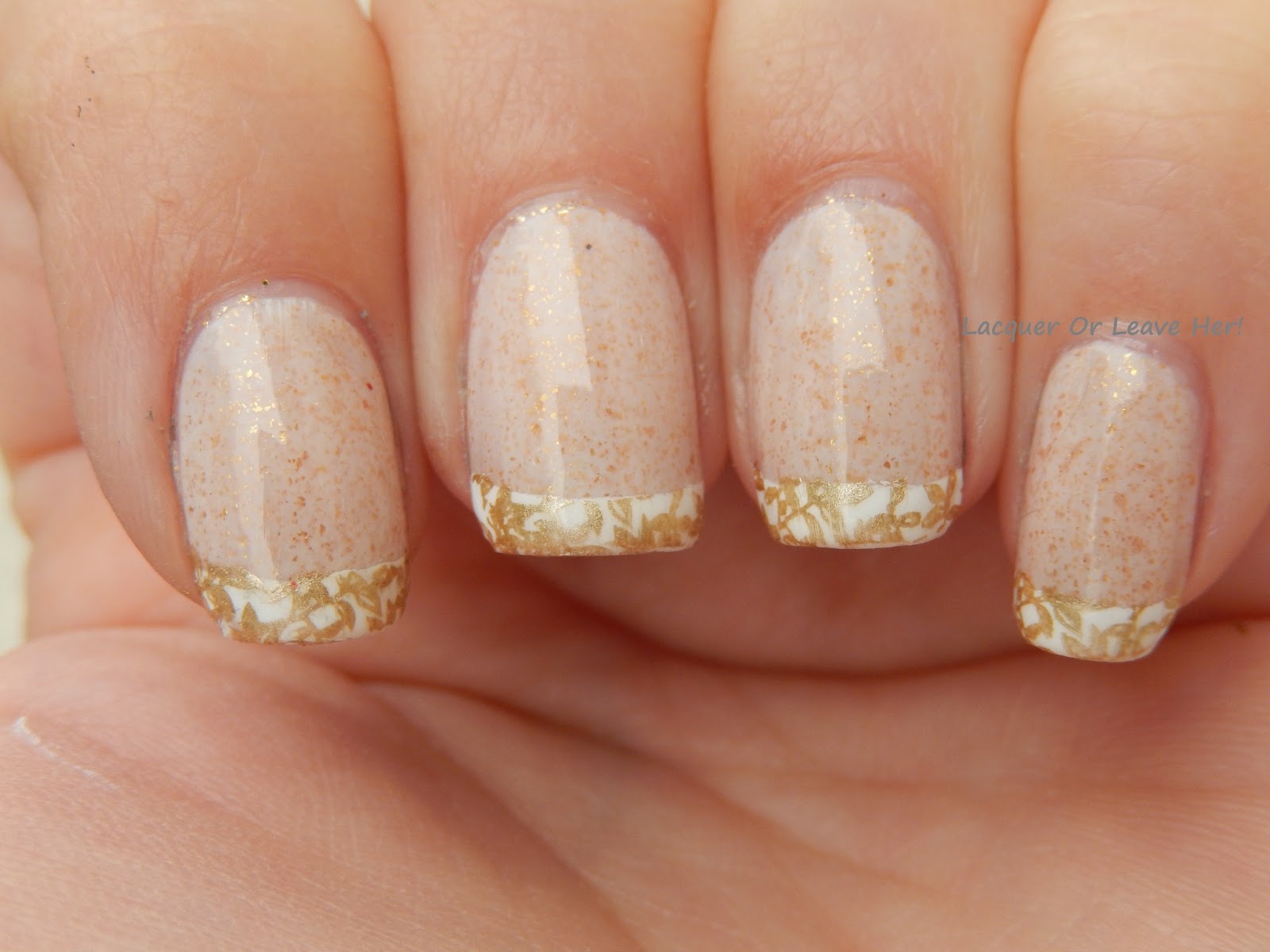 Lacquer or Leave Her! Before & After Stamped French Manicure