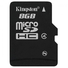 Kingston MicroSD Card 8 GB 4 MB/s Class 4 for Rs.189 @ Flipkart