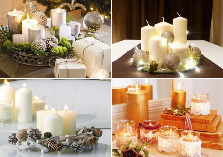 Resultado de imagem para decoração de casamento no Natal branco, verde e velas