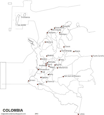 Mapa de las capitales de COLOMBIA Mapa de las capitales de COLOMBIA