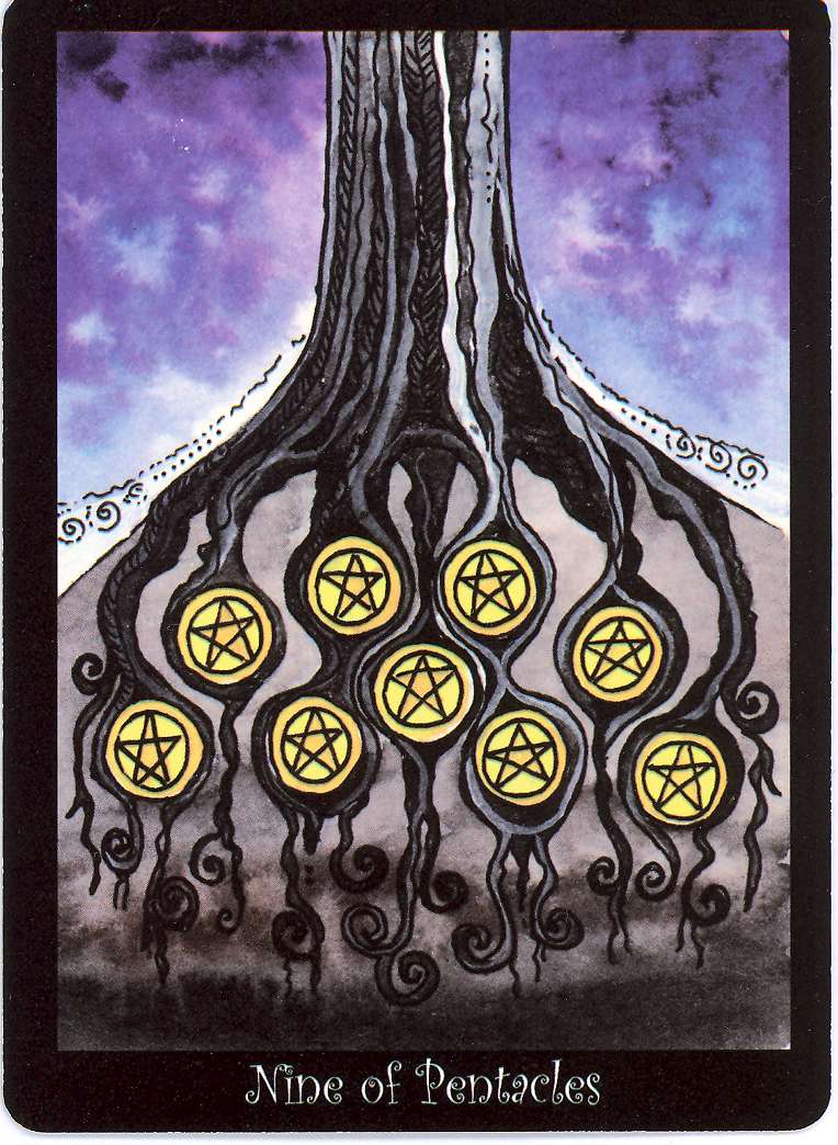 9 PENTACLES Pentacles tarot Pentacle Tarot cards