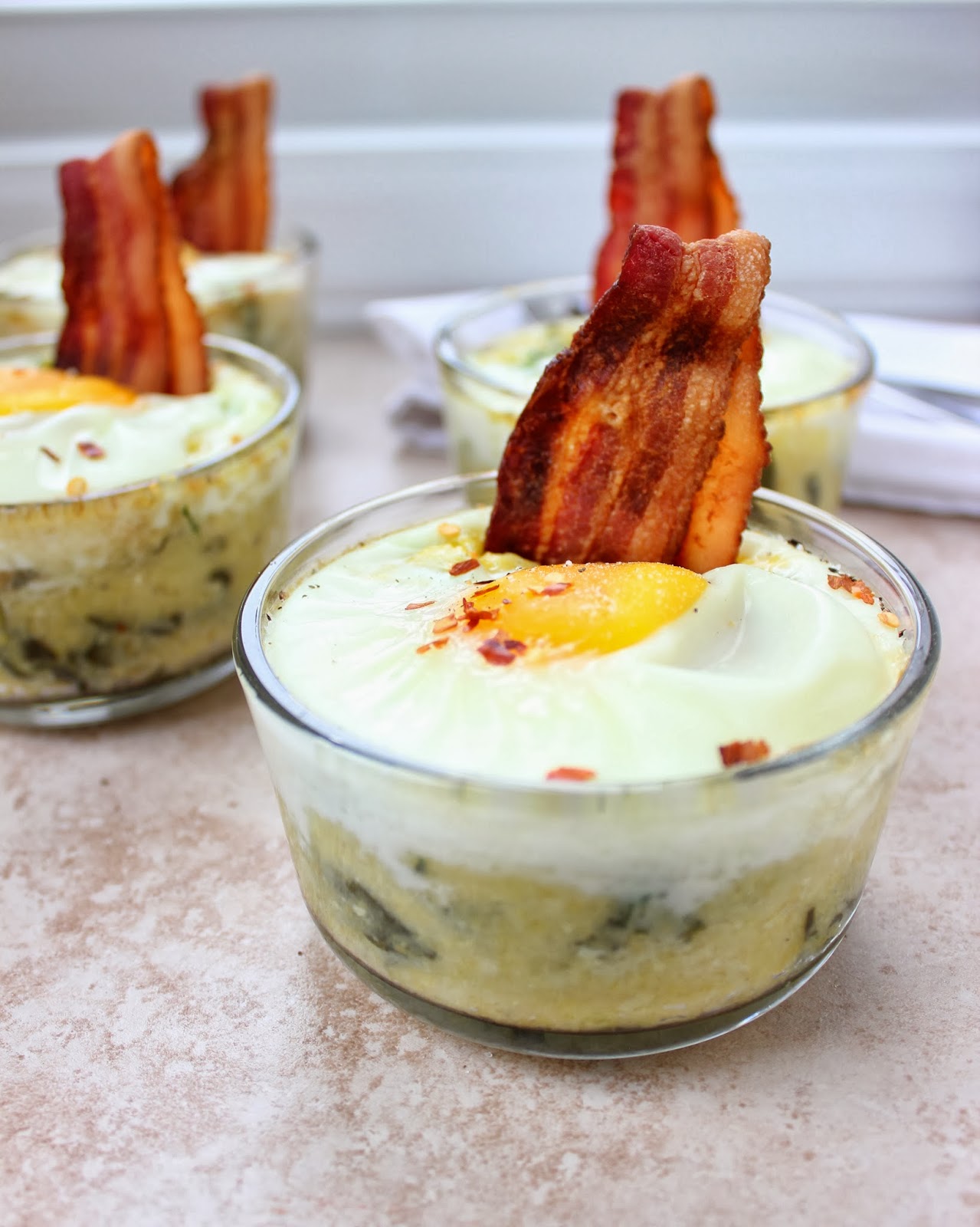 Stew or a Story Baked Cheesy Spinach Polenta with Eggs