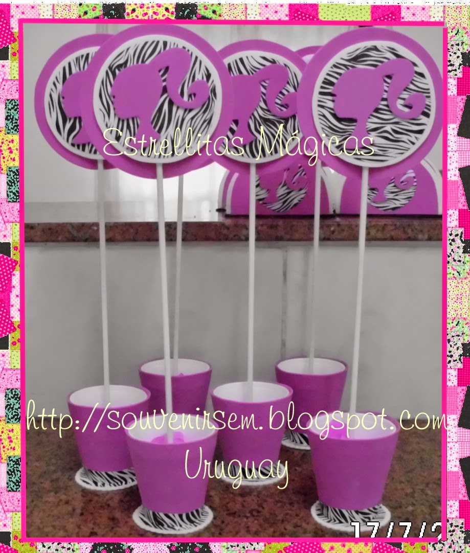 centro de mesa de barbie