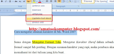 Cara Mengatur Susunan Karakter di Microsoft Word 2007 1