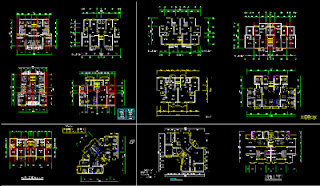 Plan Autocad pour différents types d'appartements dwg Plan+Autocad+appartements+dwg