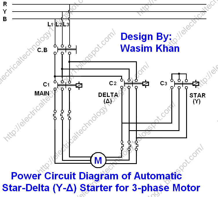 Electrical technology: The Star-Delta (Y-Δ) 3-phase Motor Starting