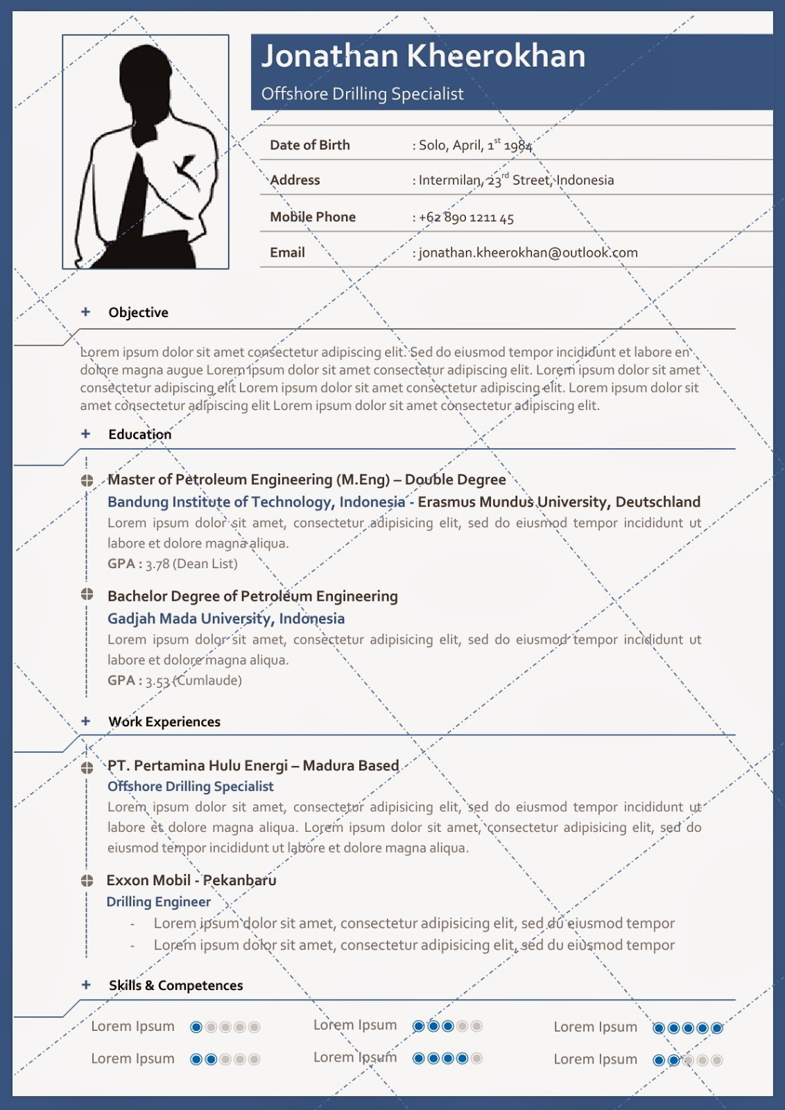 Desain CV Kreatif: Khania - Contoh CV / Resume Template