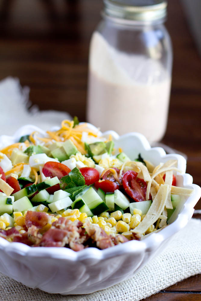 Loaded Salad with BBQ Ranch Dressing Oh Sweet Basil
