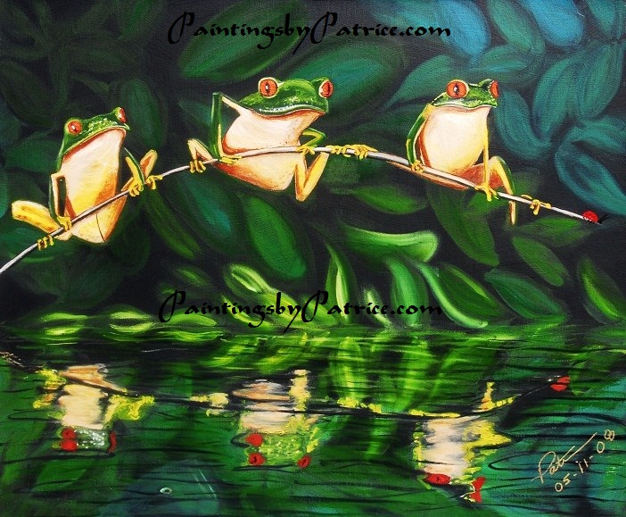 Three Frogs waiting