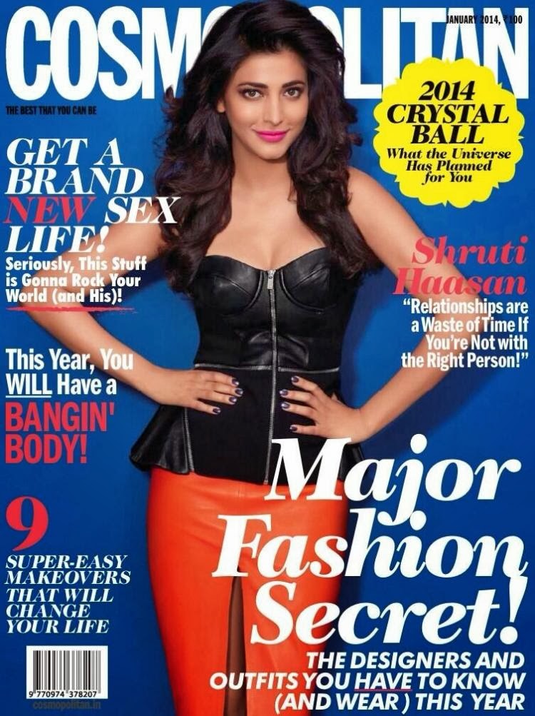 Shruti Haasan Cosmopolitan India Magazine Cover January 2014 HQ Scans Magazine Cover : Shruti Haasan Magazine Photoshoot Pics on Cosmopolitan Magazine India January 2014 Issue